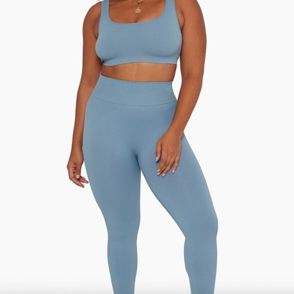 SET Active Blue Ribbed Activewear Set - Picture 1 of 4